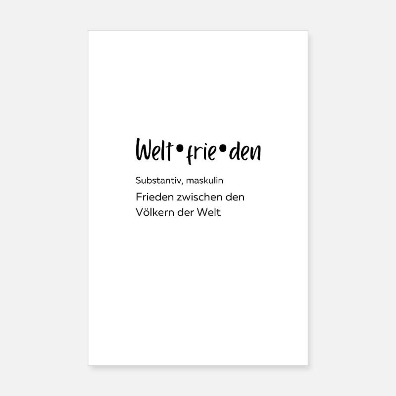 Weltfrieden, Duden, Germanistik, Liebe, Geschenk, - Poster 20x30 cm - Weiß