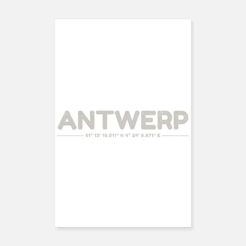 Coordonnées GPS Anvers Anvers Poster 20 x 30 cm