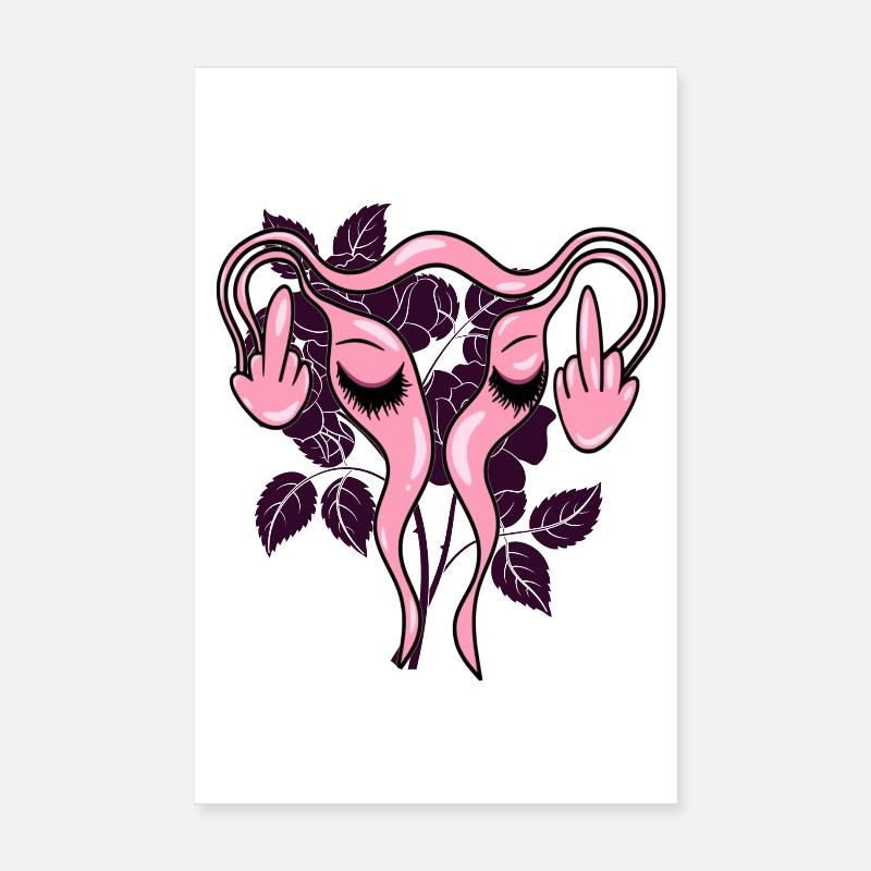 Mittelfinger Uterus Gebärmutter Pro-Choice Poster 20x30 cm