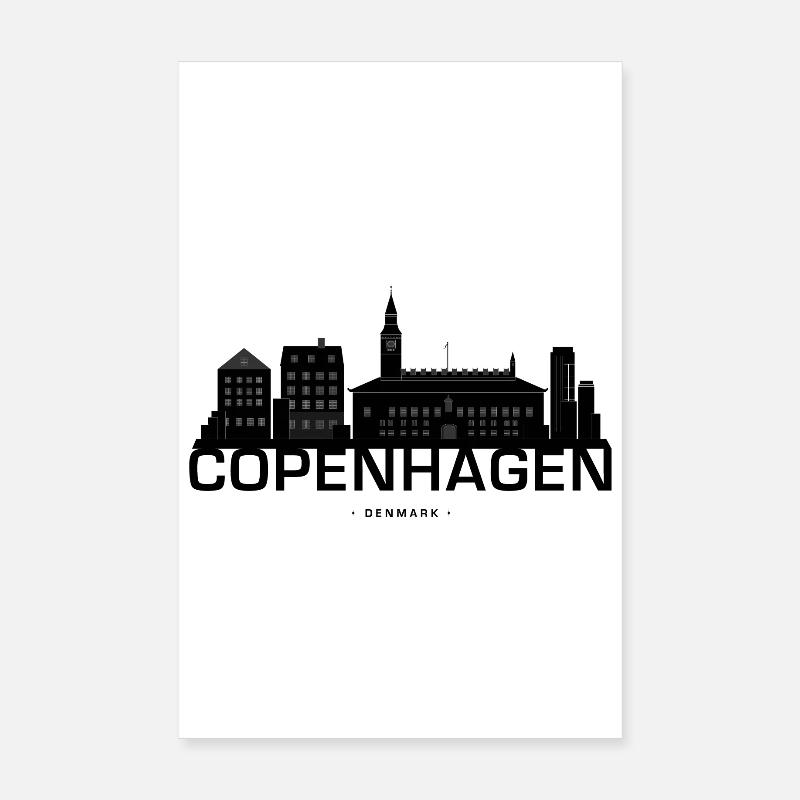 Skyline de Copenhague Danemark Poster 20 x 30 cm