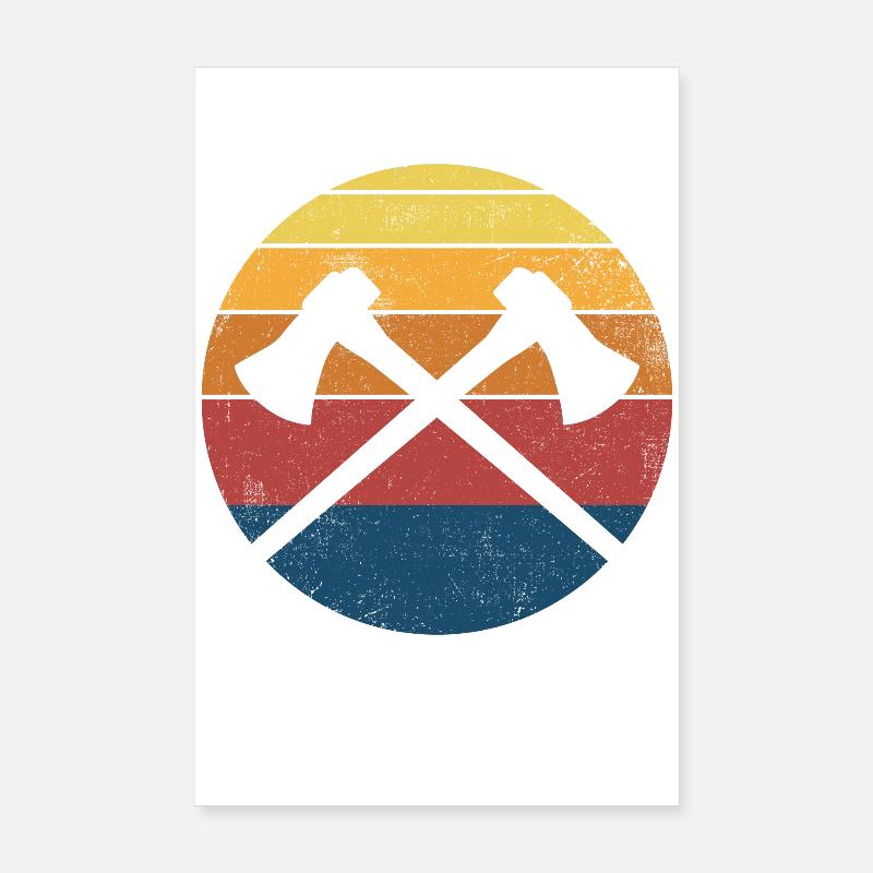 Axe Throwing Axe Throwing Axe Retro Poster 8" x 12" (20x30 cm)