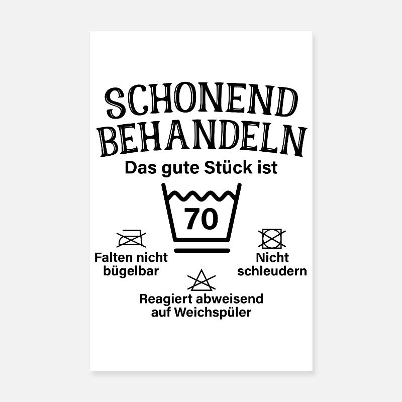 Schonend Behandeln Siebzig Geschenk 70. Geburtstag Poster 20x30 cm