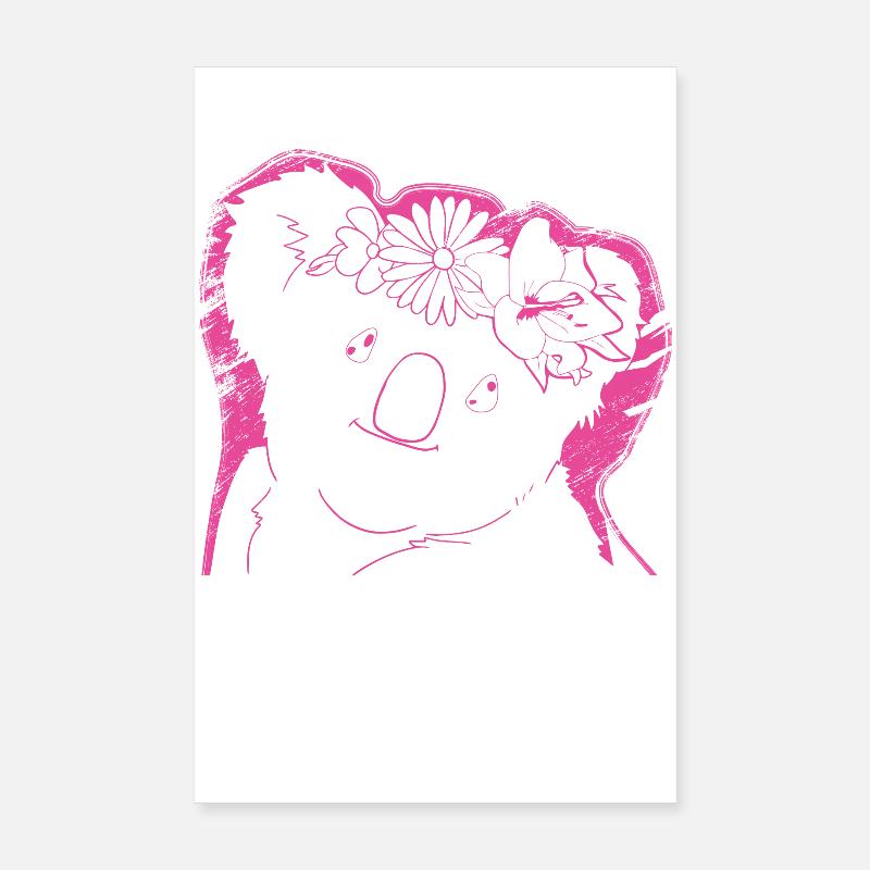 Koala Koalabär - Poster 20x30 cm - Weiß