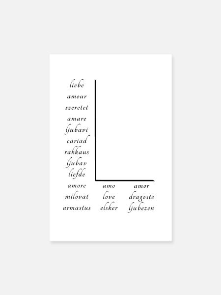 Love on many different languages - Poster 8" x 12" (20x30 cm) - white - Front