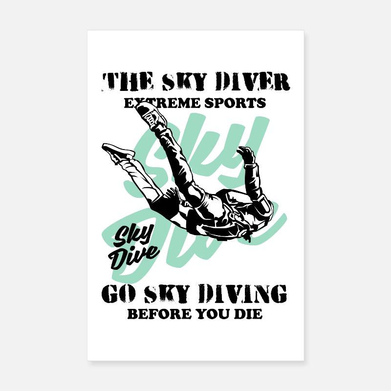 The Sky Diver Parachutiste Poster 20 x 30 cm