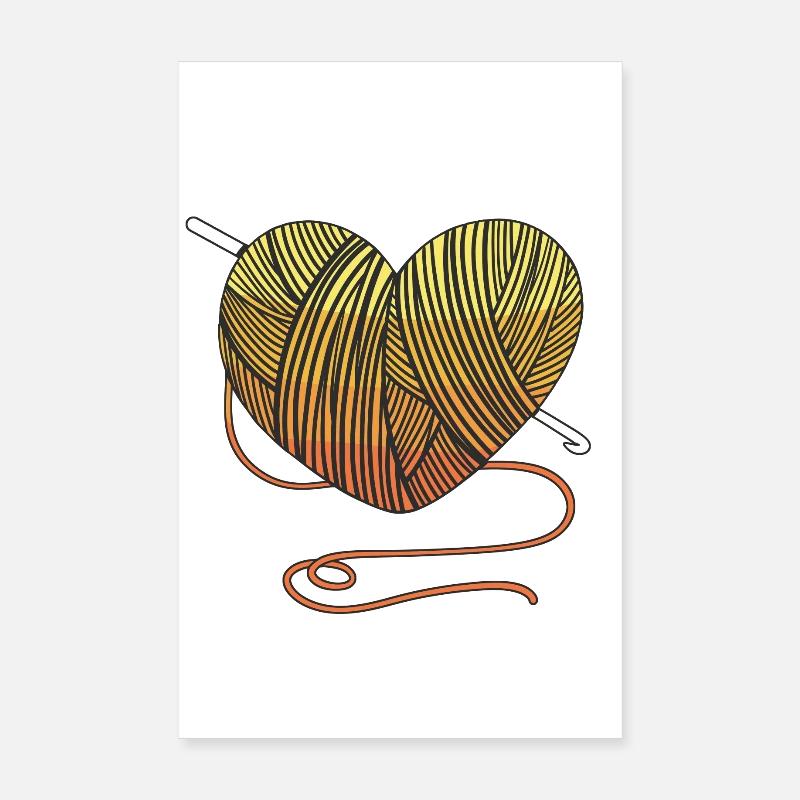 Handmade Crochet Wool Poster 8" x 12" (20x30 cm)