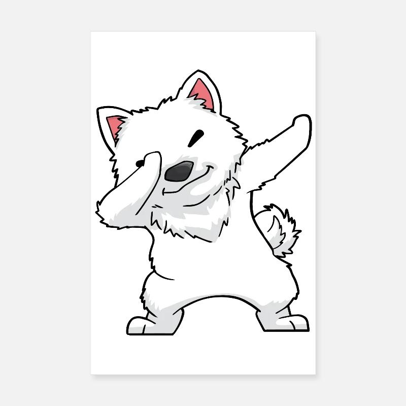 Samoyède Dabbing Kawaii Poster 20 x 30 cm