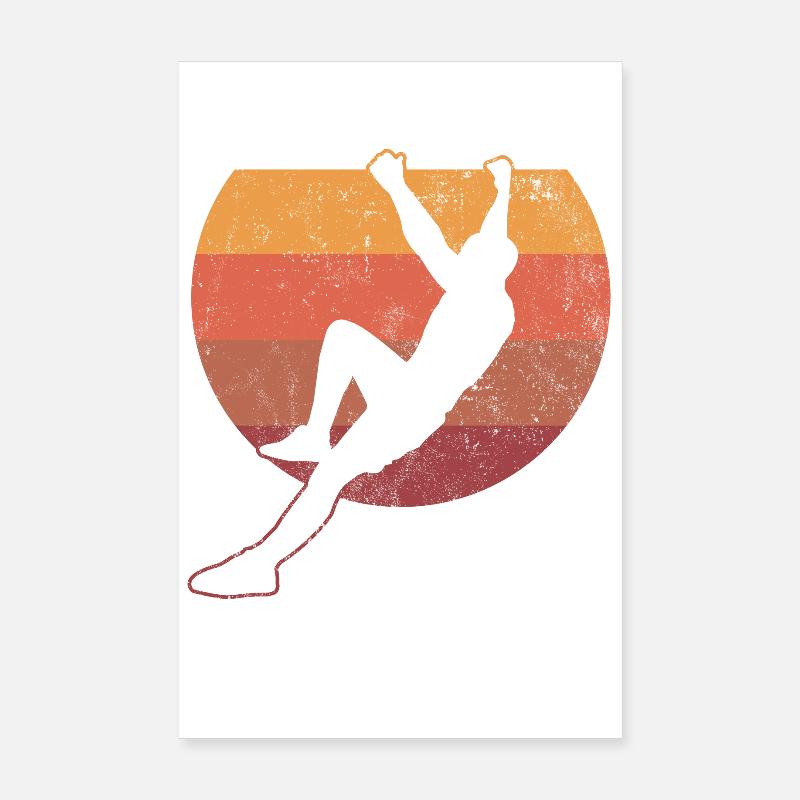 Climbing Bouldering Vintage Poster 8" x 12" (20x30 cm)