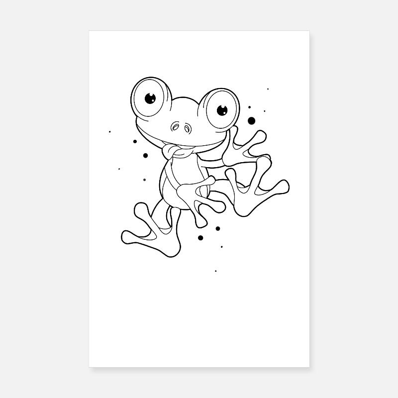 Frosch - Poster 20x30 cm - Weiß