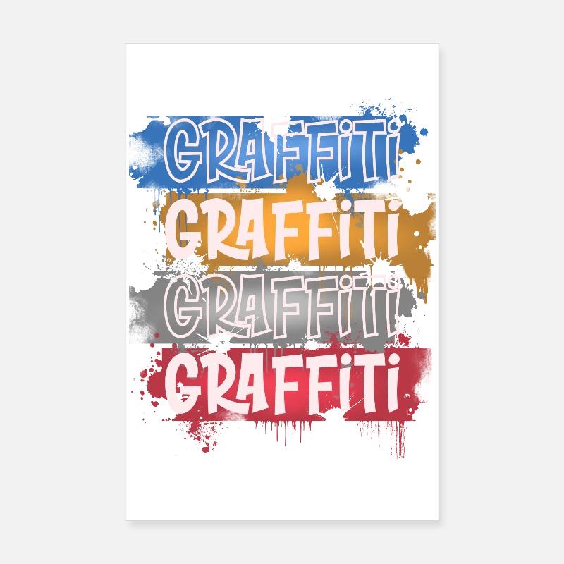 Graffiti - Poster 20x30 cm - Weiß
