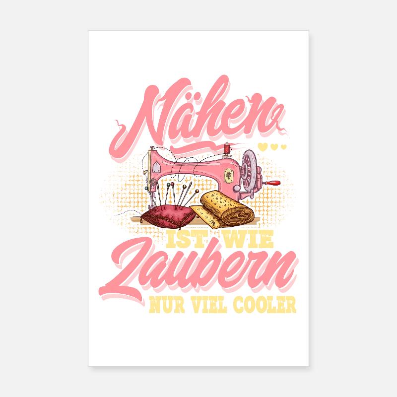 Nähen - Poster 20x30 cm - Weiß