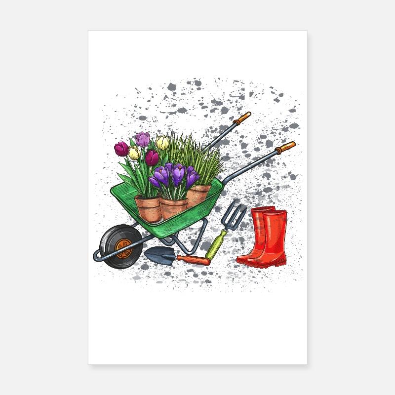 Garten Gärtner - Poster 20x30 cm - Weiß