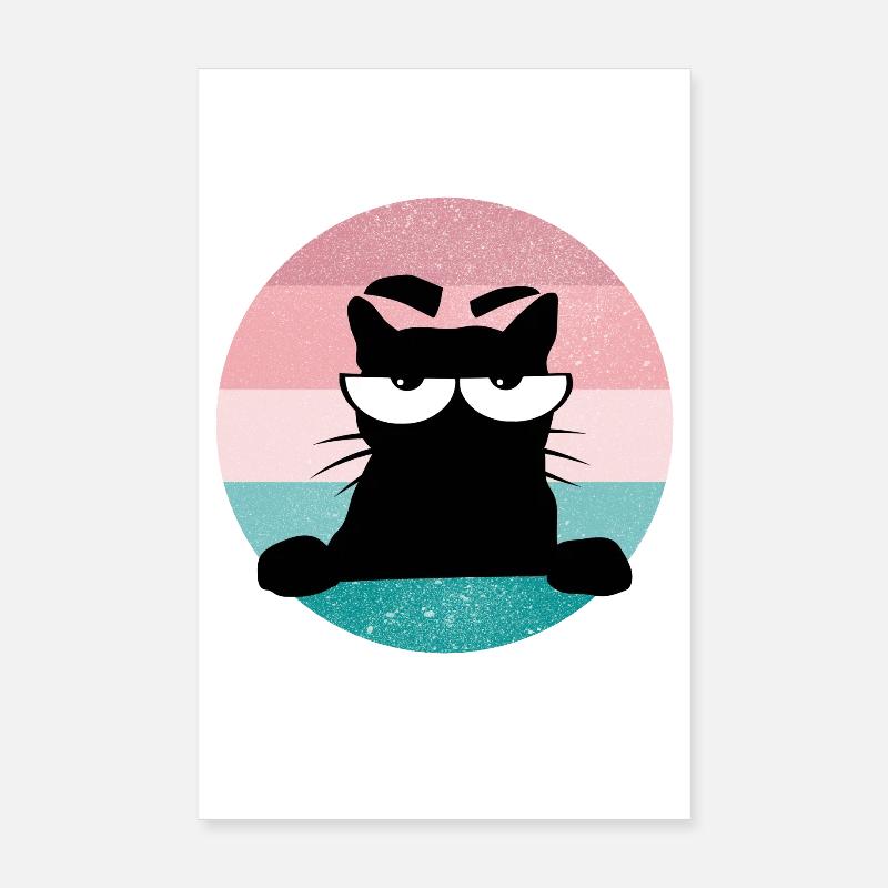 Motif du chat Pas de bouc de muffins du matin Poster 20 x 30 cm