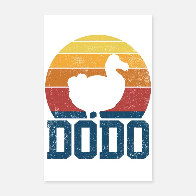 Dodo Vögel Vogelbeobachter Vintage - Poster 20x30 cm - Weiß