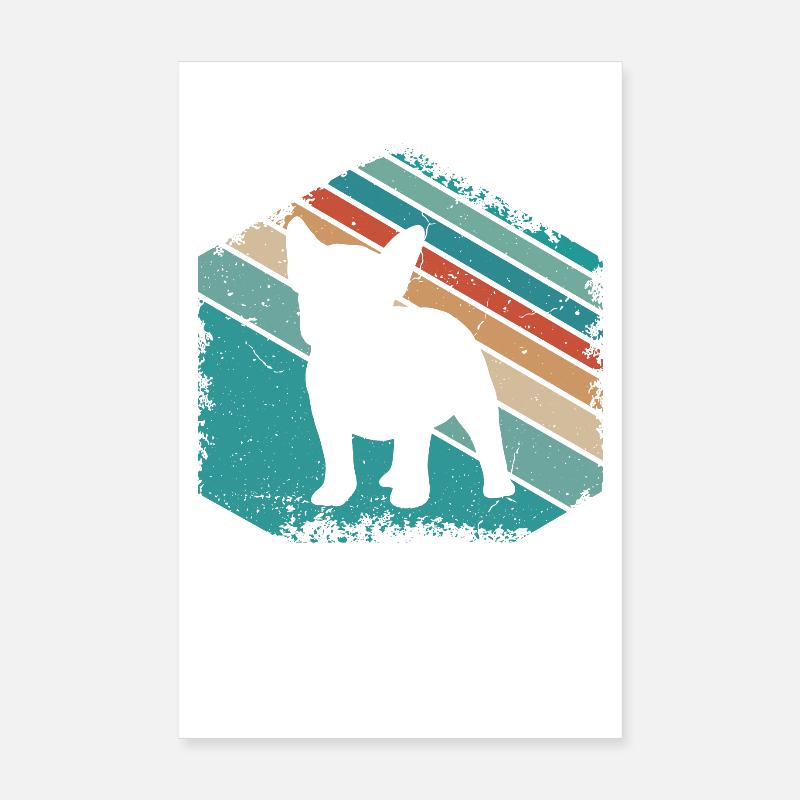 Design du chien mignon du bouledogue français Poster 20 x 30 cm