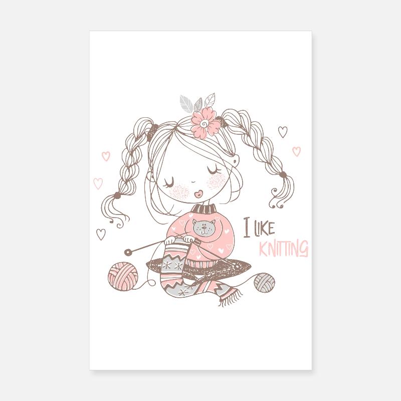 Knitting knitter "I like knitting" Poster 8" x 12" (20x30 cm)