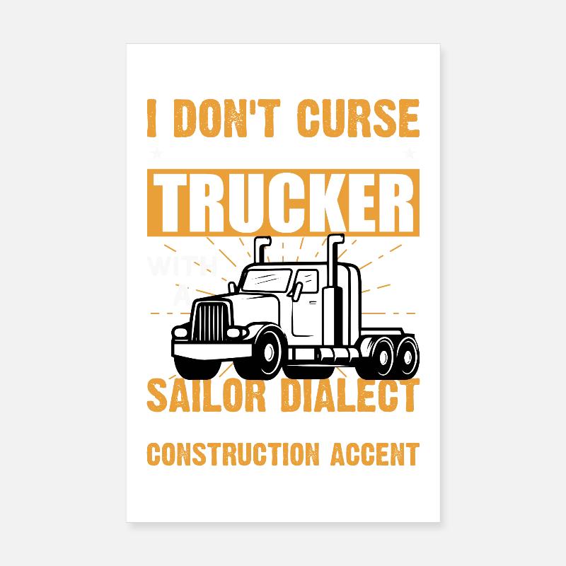 Fierté Trucker Sailor Dialect - Poster 20 x 30 cm - blanc