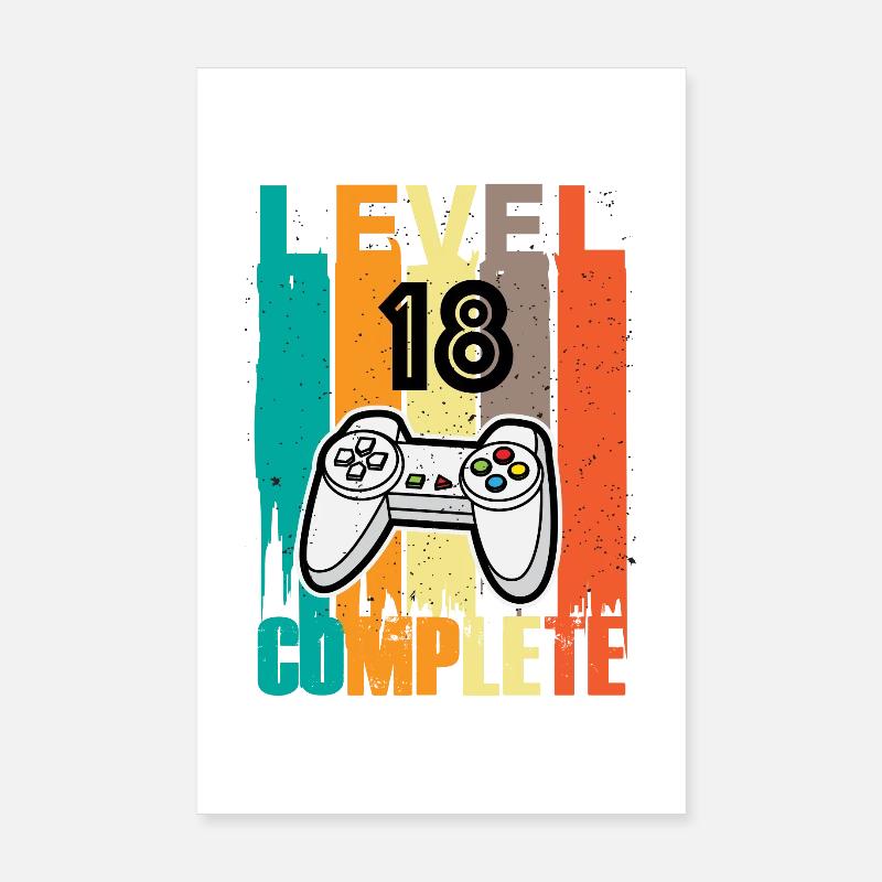 Level 18 Complete Controller 18.Geburtstag Poster 20x30 cm