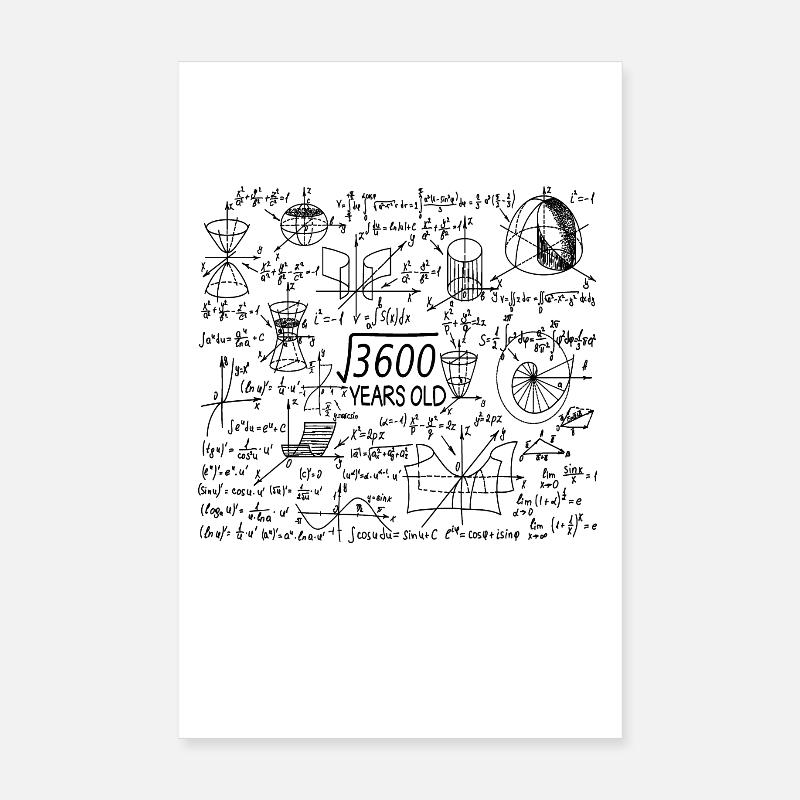 60e anniversaire Maths Mathematicien Poster 20 x 30 cm