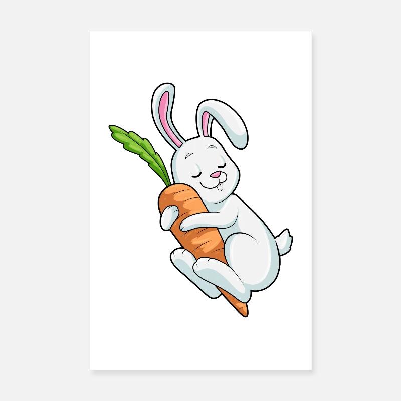Bunny Carrot Poster 8" x 12" (20x30 cm)
