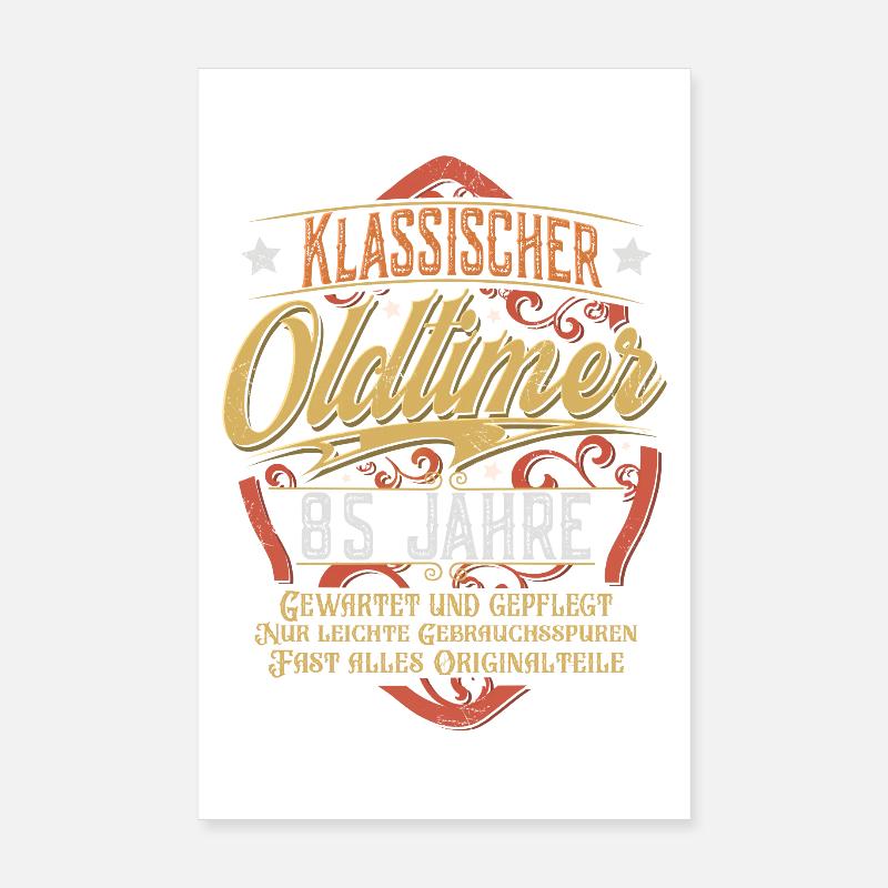 85. Geburtstag Klassischer Oldtimer Poster 20x30 cm