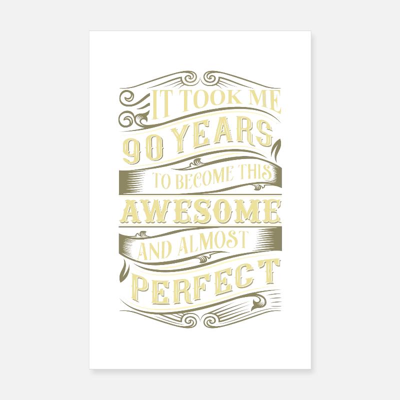 90e anniversaire Poster 20 x 30 cm