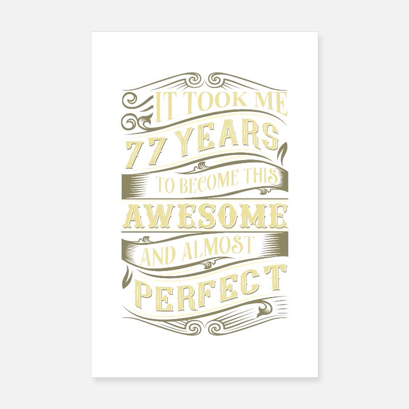 77e anniversaire Poster 20 x 30 cm