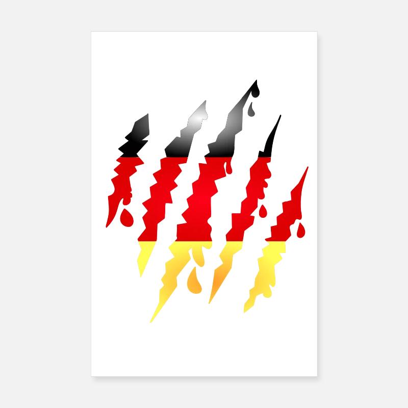 Griffes Griffes avec drapeau de l’Allemagne Poster 20 x 30 cm