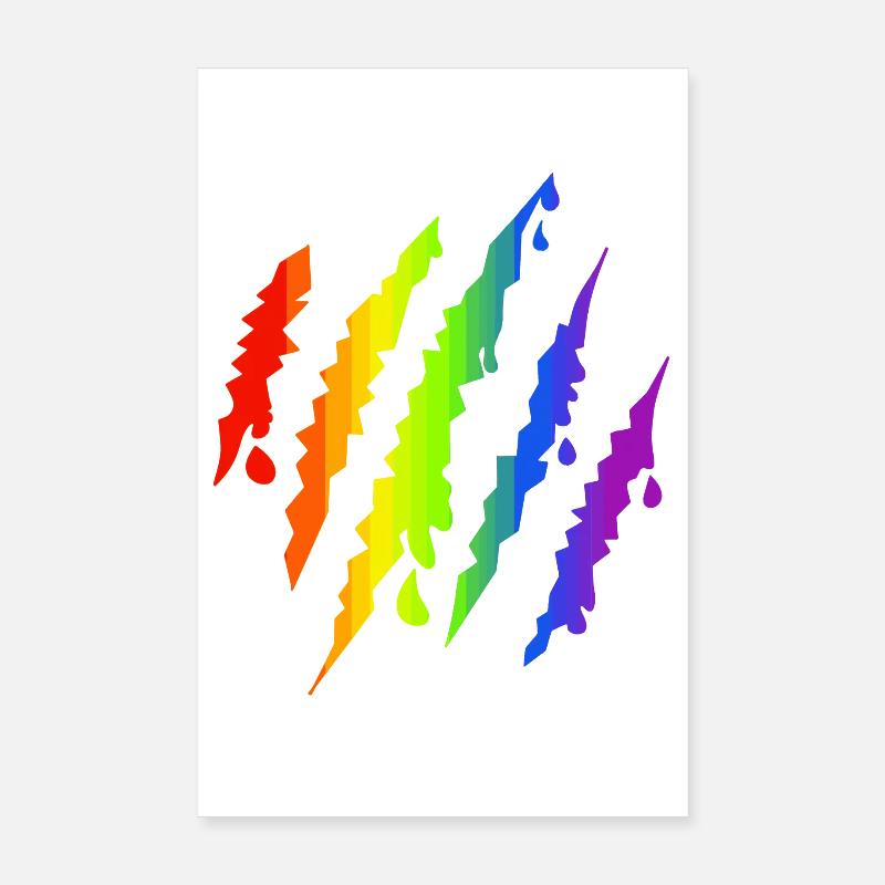 Pride LGBTQ Rainbow Scratch Mark Poster 20 x 30 cm