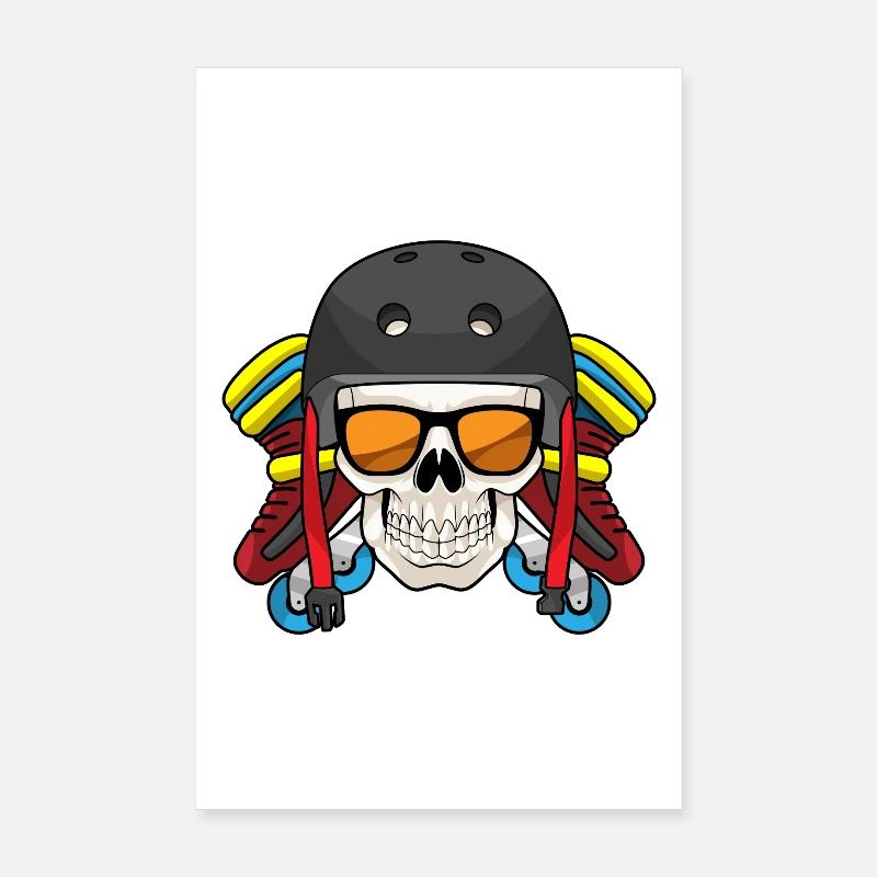 Totenkopf Inline skating Inline skates Poster 20x30 cm