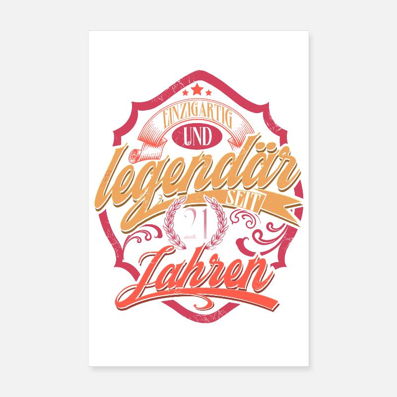 21. Geburtstag Poster 20x30 cm