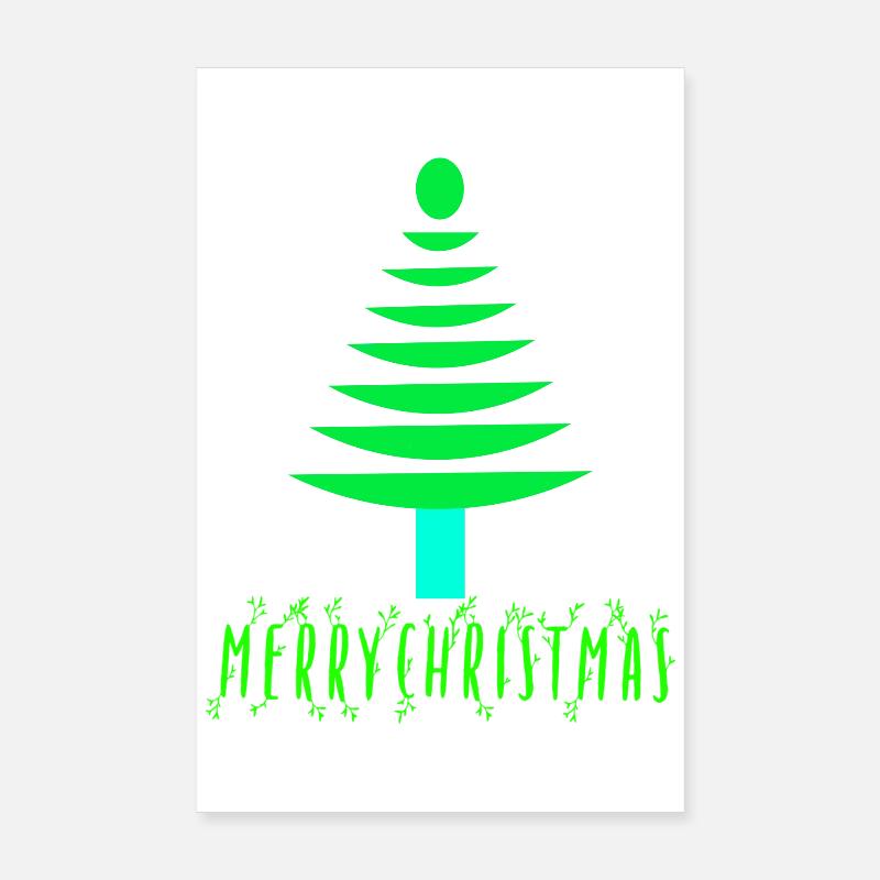 Neon-Kiefern-Weihnachtsbaum Poster 20x30 cm
