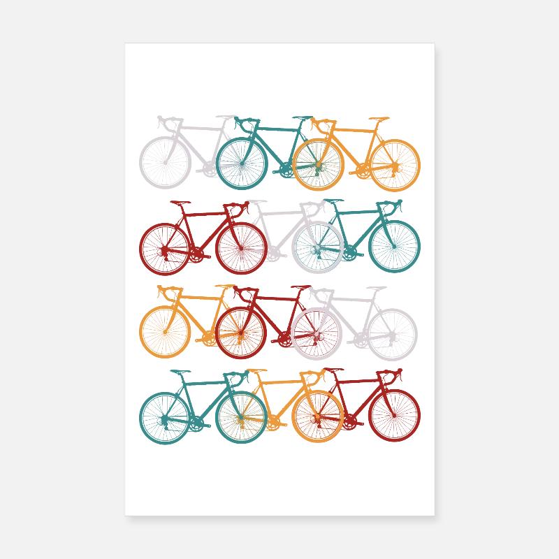 Vélo de course vintage vélo vélo de course rétro Poster 20 x 30 cm