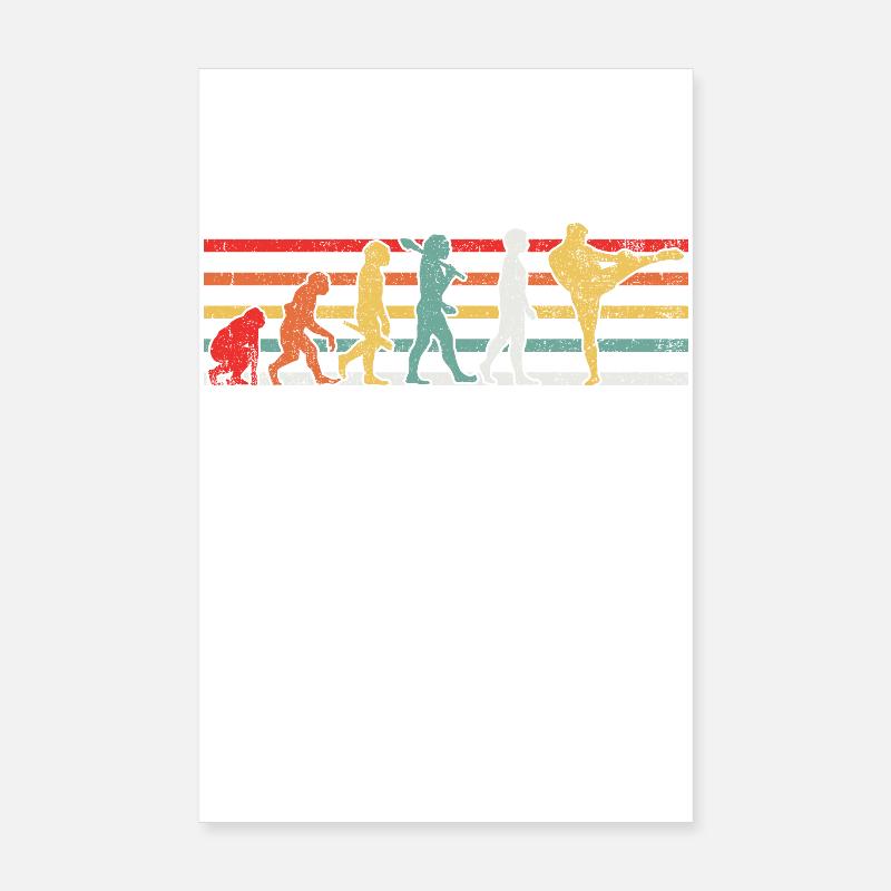 Kickboxen Kickboxer - Poster 20x30 cm - Weiß
