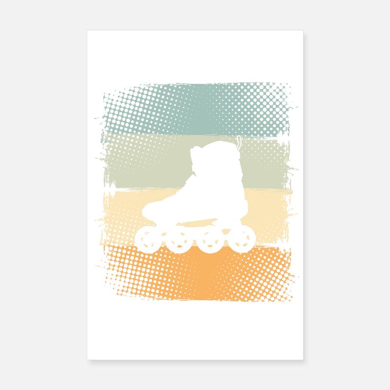 Inline Skates - Poster 20x30 cm - Weiß