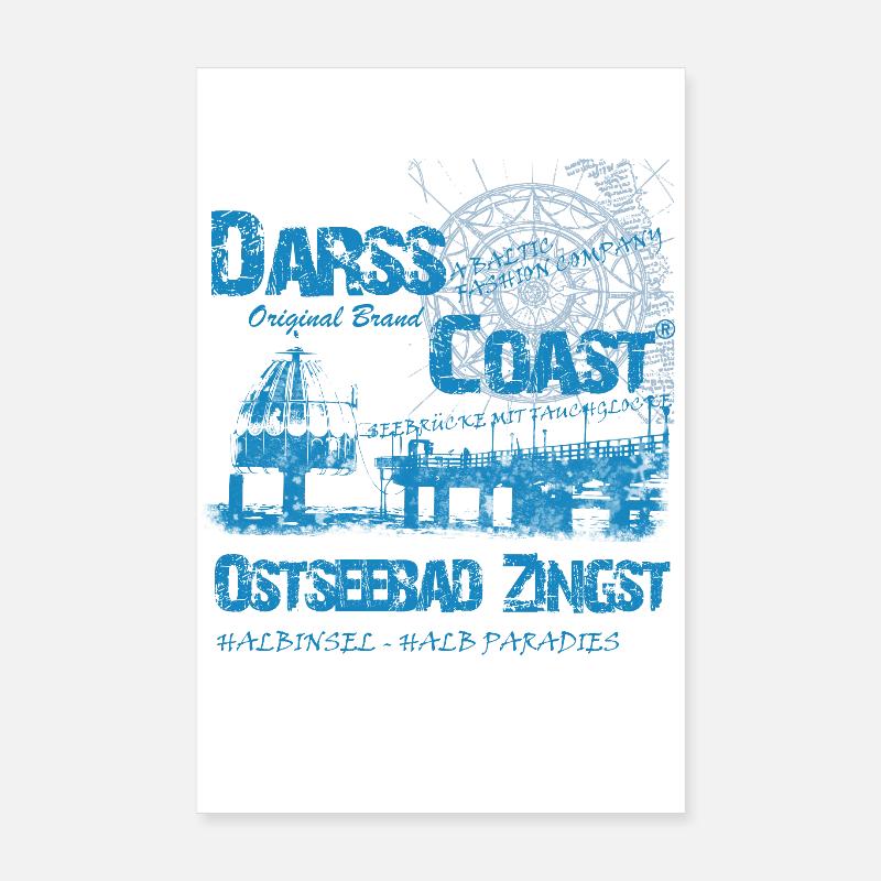 DarssCoast - Ostseebad Zingst - Poster 20x30 cm - Weiß