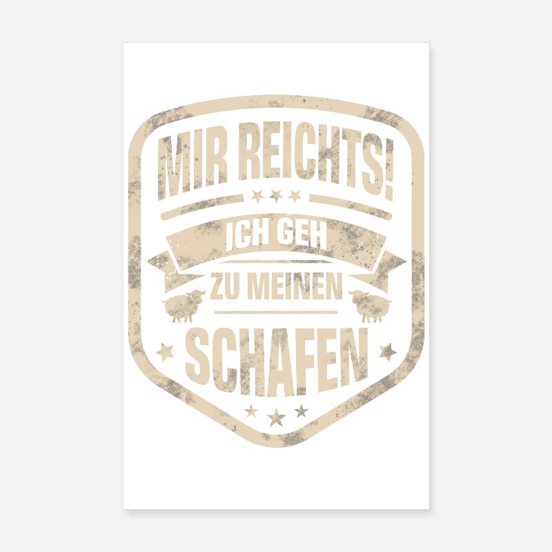 Schaf Schäfer - Poster 20x30 cm - Weiß