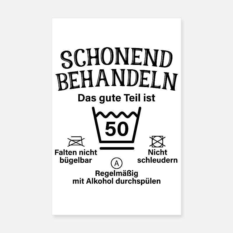 Schonend Behandeln Männer Geschenk 50. Geburtstag - Poster 20x30 cm - Weiß