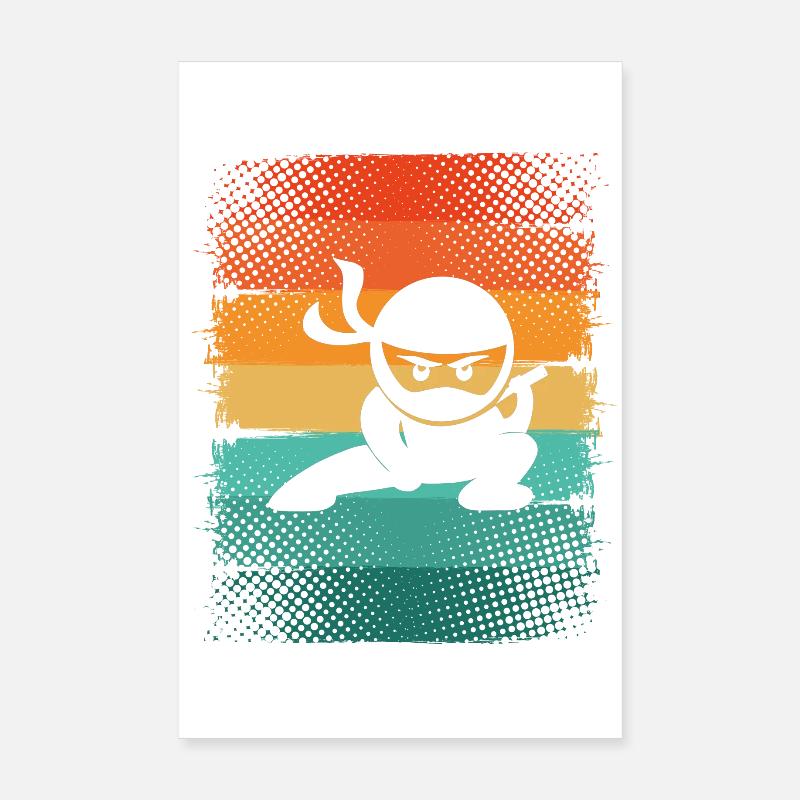 Ninja - Poster 20 x 30 cm - blanc