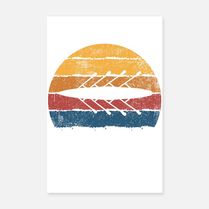 Rudern Ruderer Rudermannschaft - Poster 20x30 cm - Weiß