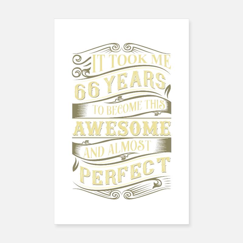 66th birthday Poster 8" x 12" (20x30 cm)