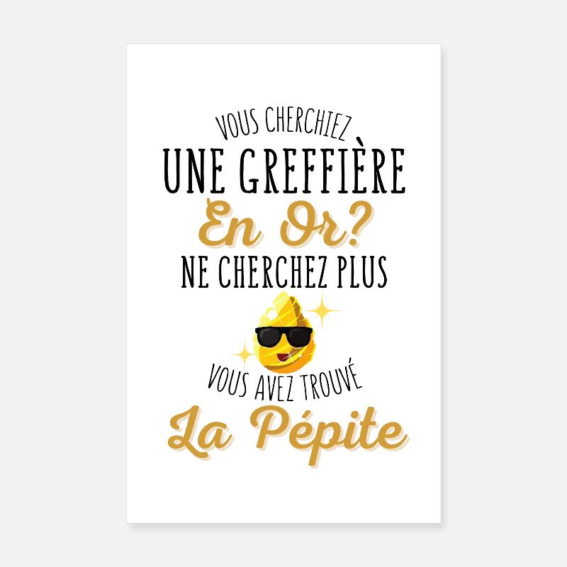 Vous Cherchiez une Greffière en Or? - Humour - Poster 20 x 30 cm - blanc