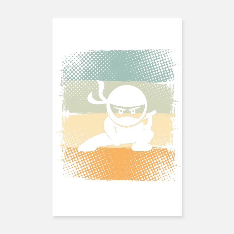 Ninja - Poster 20 x 30 cm - blanc