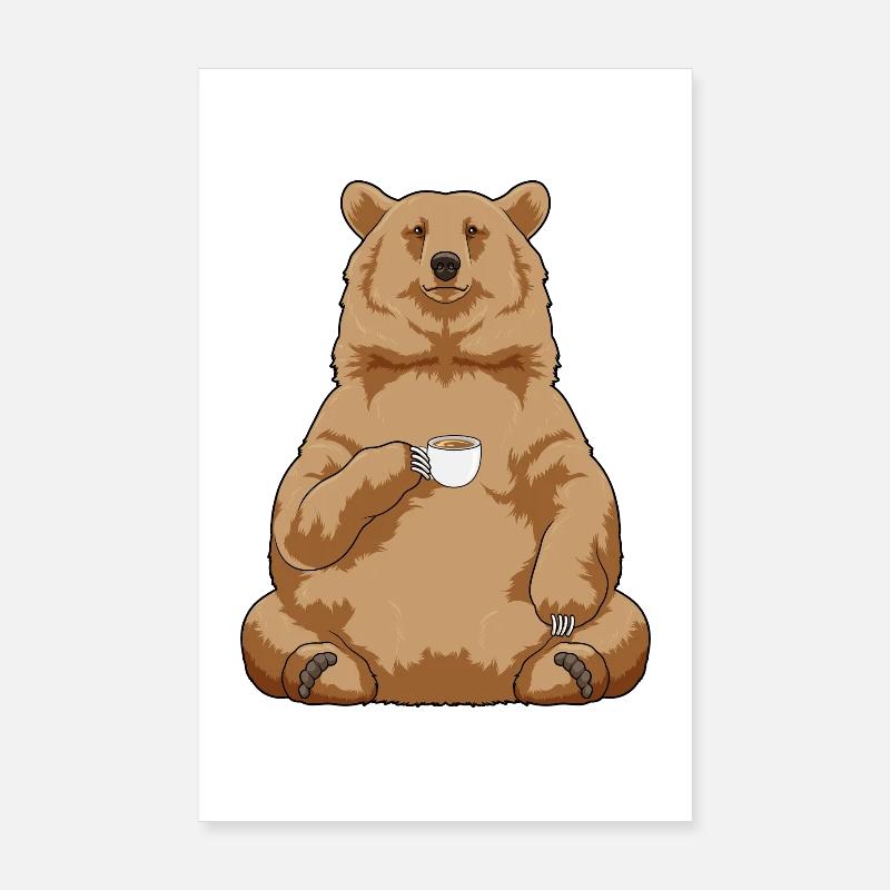 Bär Kaffee Poster 20x30 cm