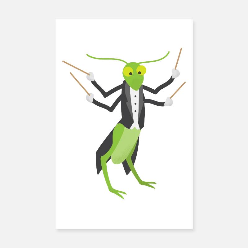 Der Grashüpfer gibt den Ton an - Dirigent Poster 20x30 cm