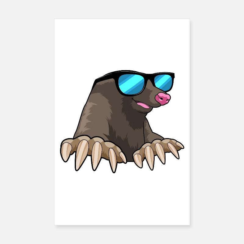 Taupe avec lunettes de soleil Poster 20 x 30 cm