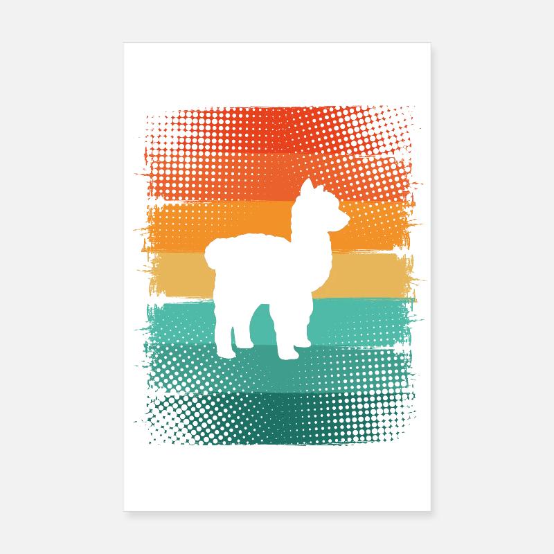 Alpaka - Poster 20x30 cm - Weiß