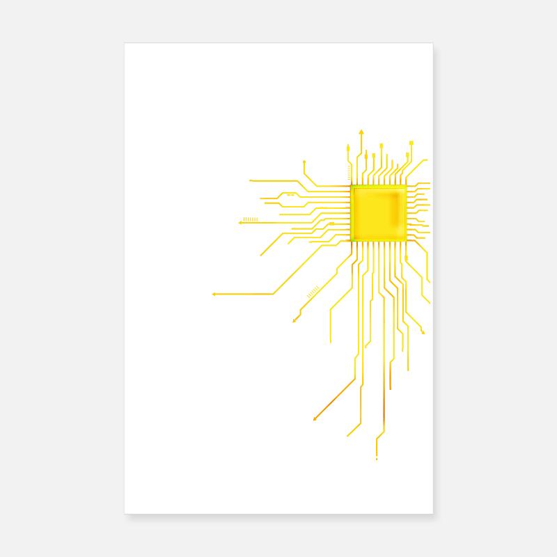 platine Core cpu Computer Nerd Programmierer admin - Poster 20x30 cm - Weiß