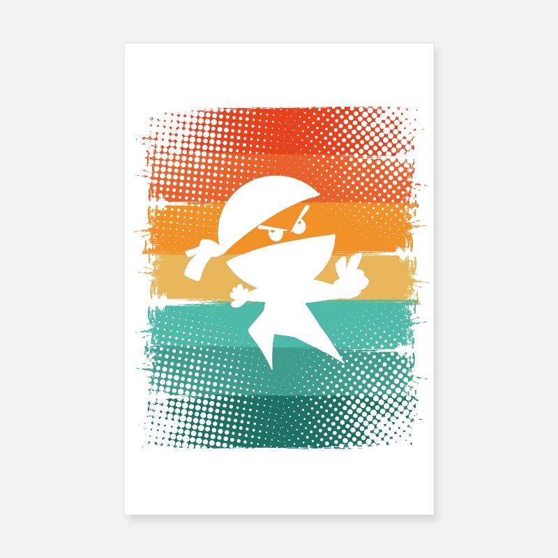 Ninja - Poster 20 x 30 cm - blanc