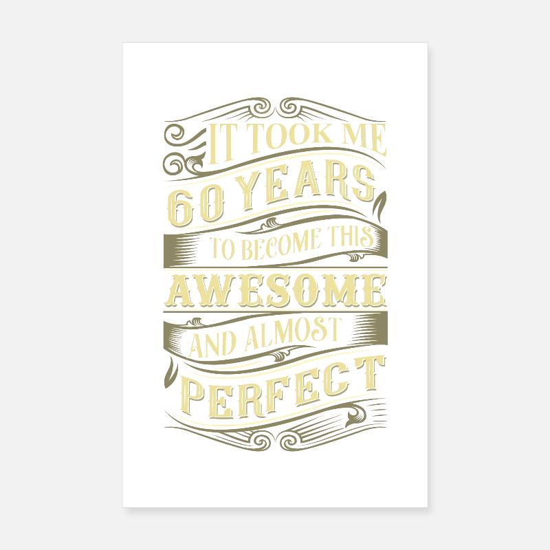 60e anniversaire 60 ans Poster 20 x 30 cm